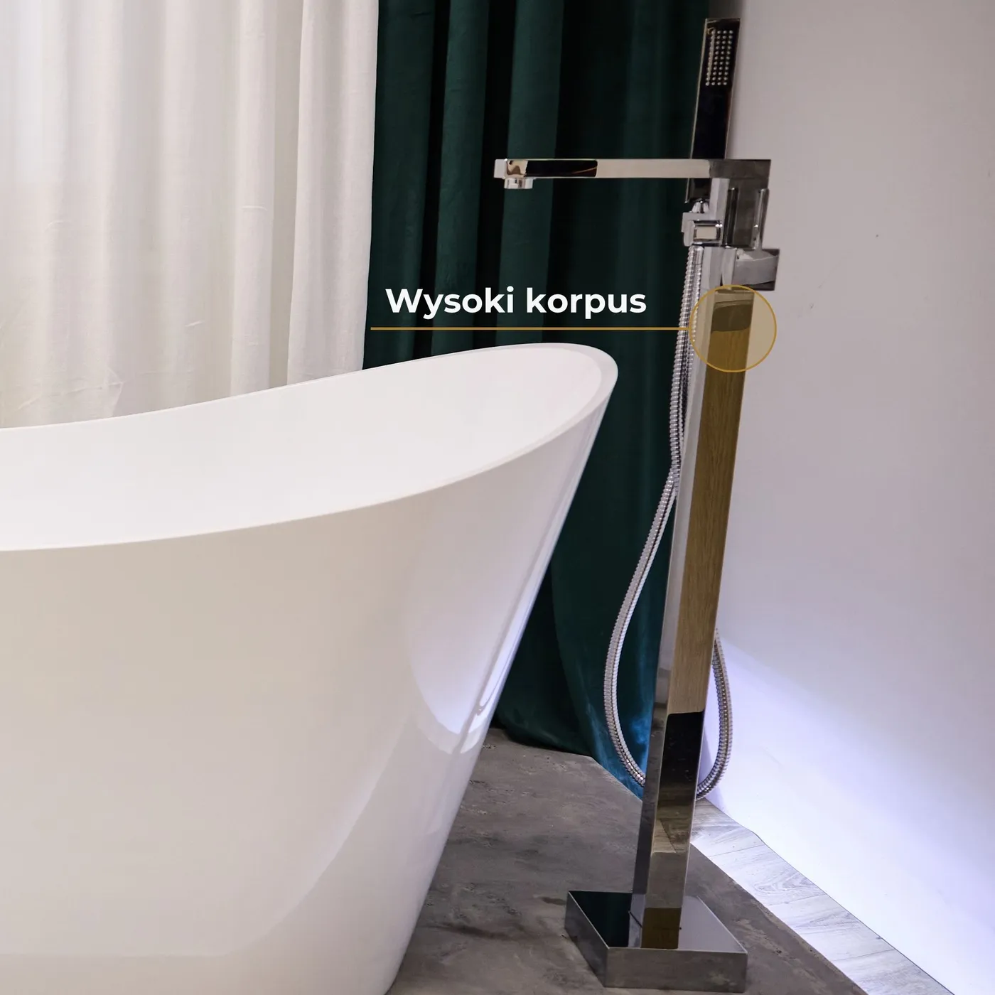 Bateria wannowa wolnostojąca carol srebrna