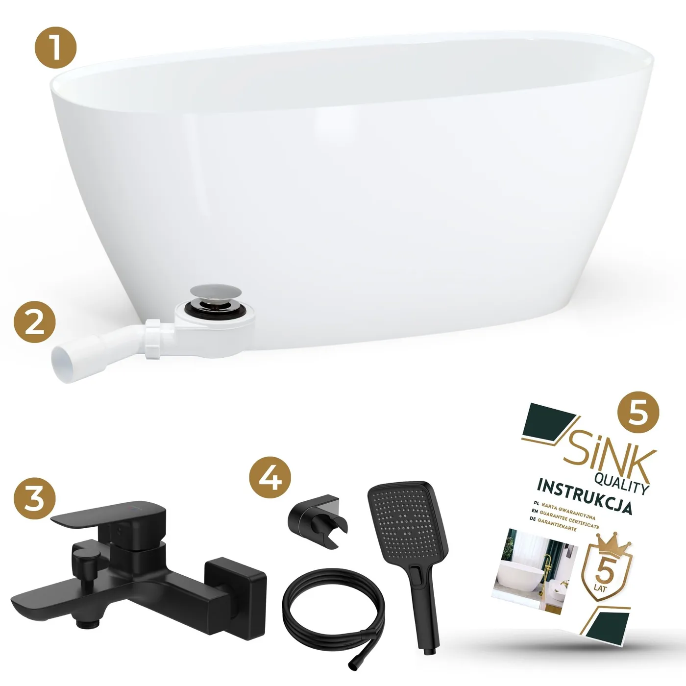 Zestaw: Wanna LENA 150 + bateria ścienna