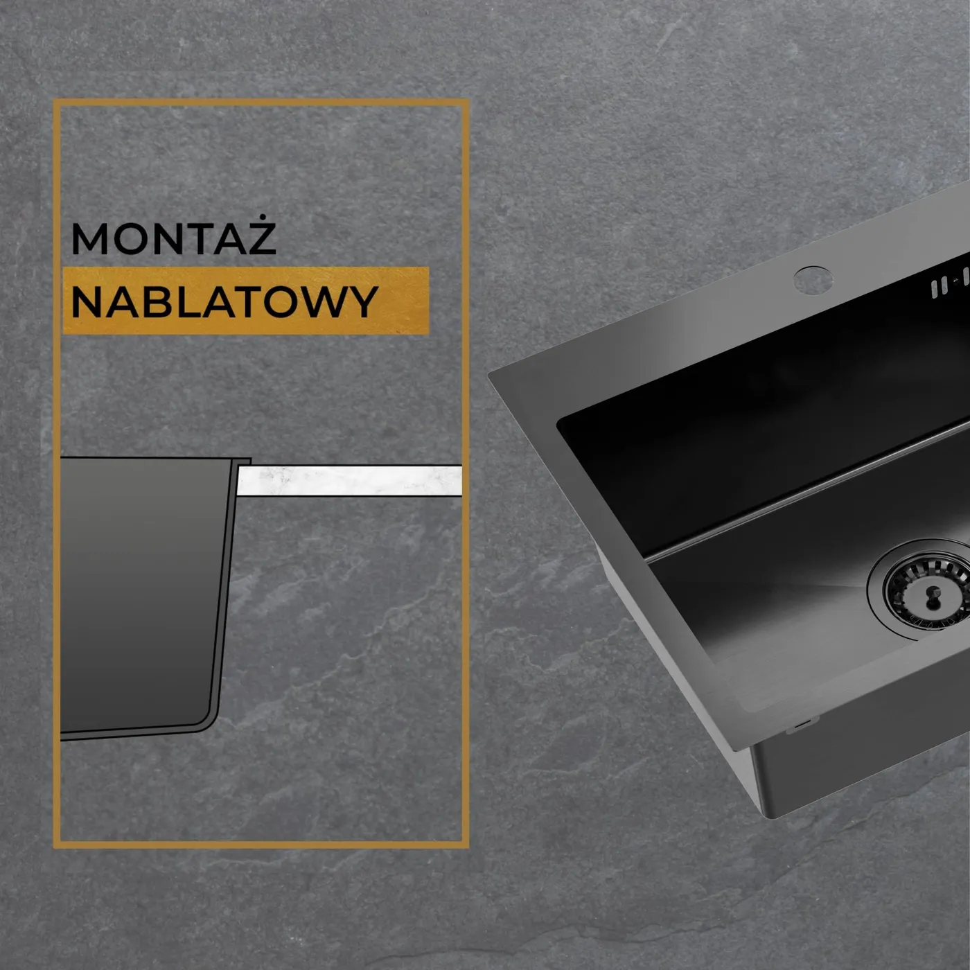 Zlew COLE 110 - montaż nablatowy