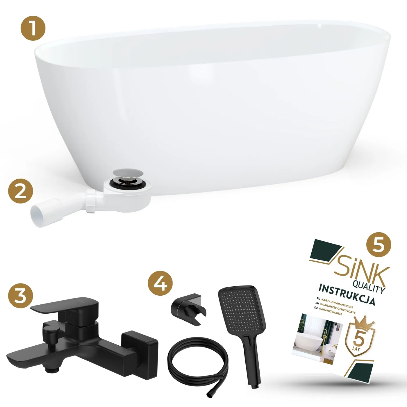 Zestaw: Wanna LENA 165 + bateria ścienna