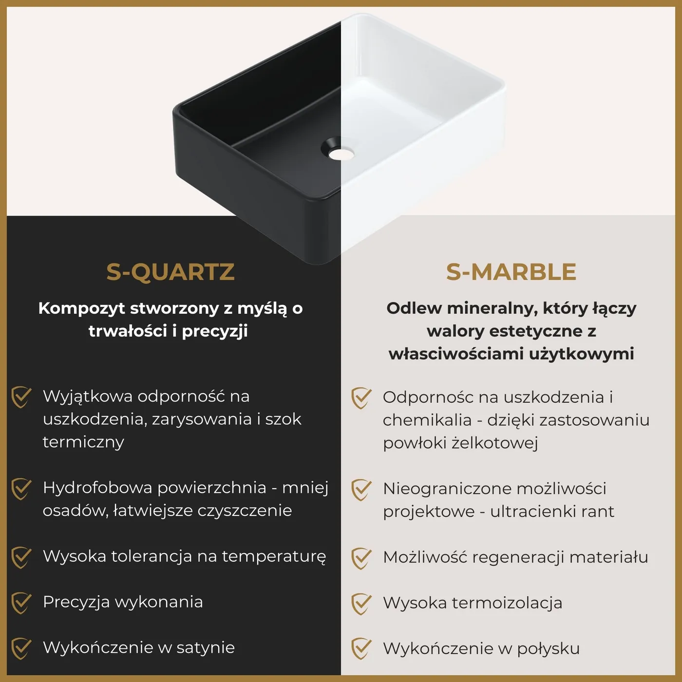 Materiał S-Marble i S-Quartz