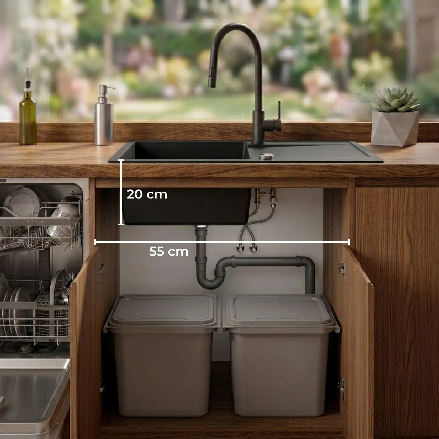 Sink 55 1KDO - zlew do szafki 55 cm
