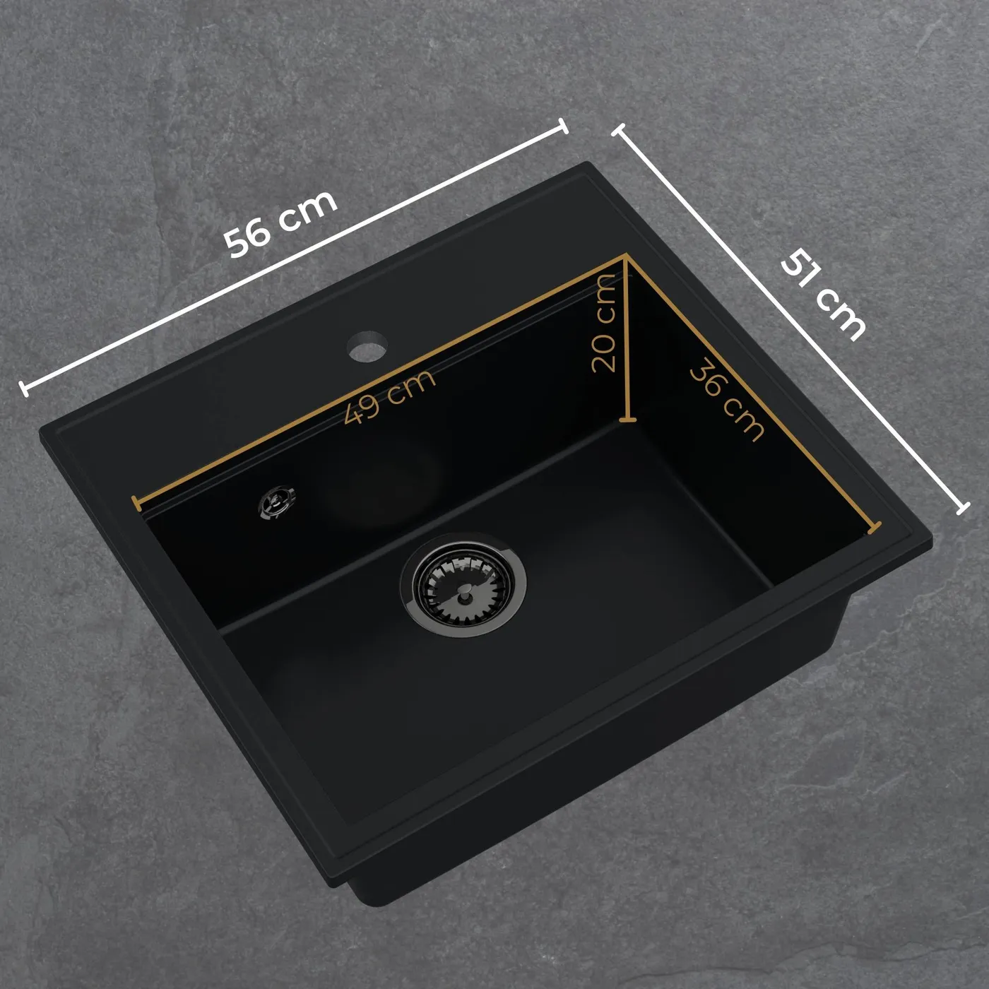 Zlew granitowy wpuszczany SINK 60