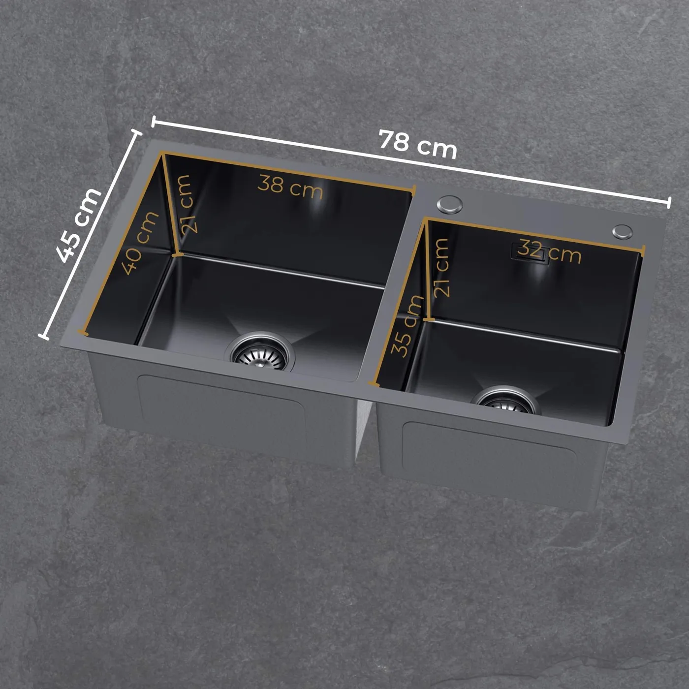 Zlew stalowy Steel SINK 78 wymiary