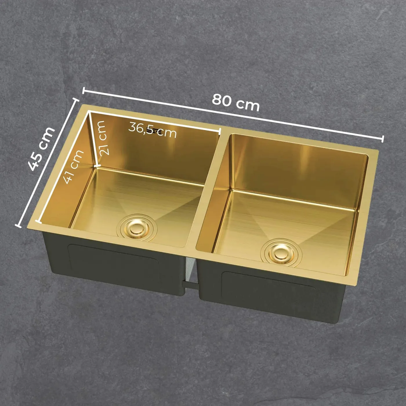 Zlew stalowy jednokomorowy Steel SINK 80 z wymiarowaniem