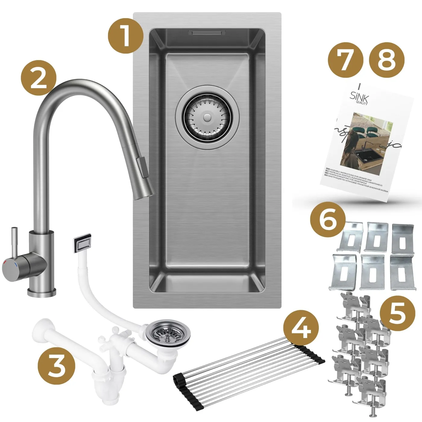 Zestaw gotowy do montażu zlewu stalowego Steel Sink 25.jpg