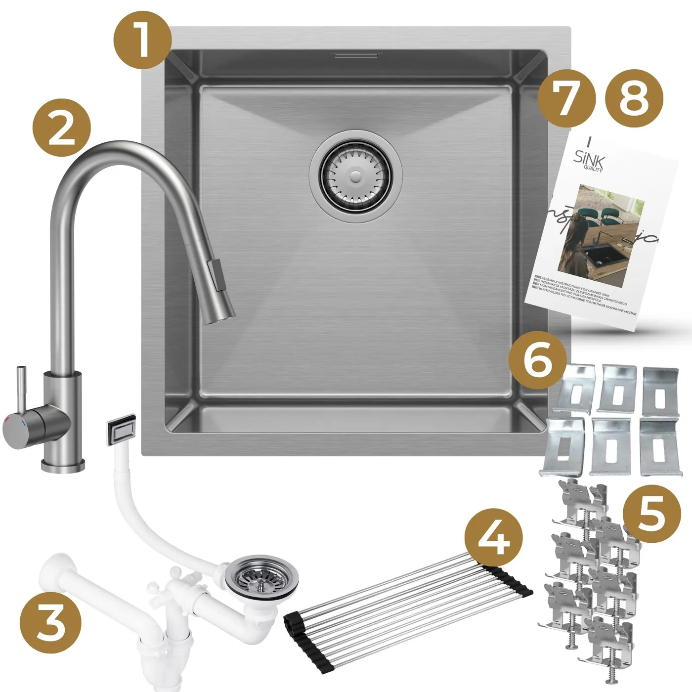 Zestaw gotowy do montażu zlewu stalowego Steel Sink 45.jpg