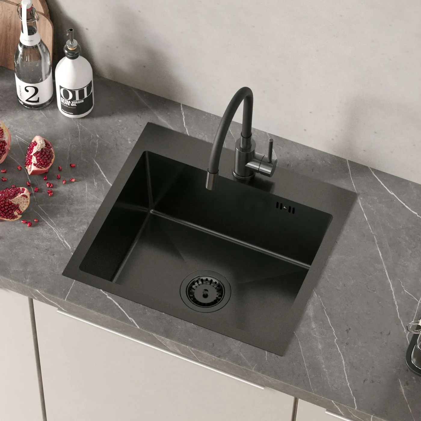 Zlewozmywak COLE 100 PVD Gun metal w aranżacji