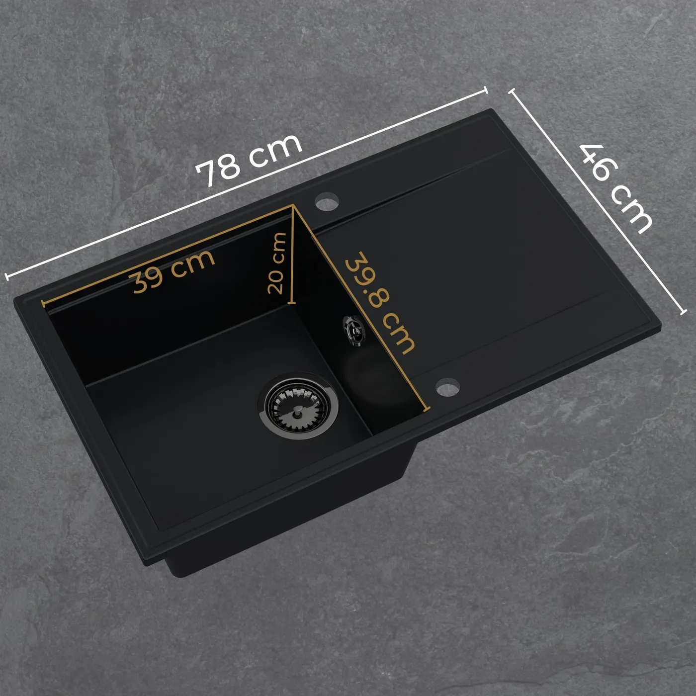 Zlew granitowy wpuszczany SINK 55 L