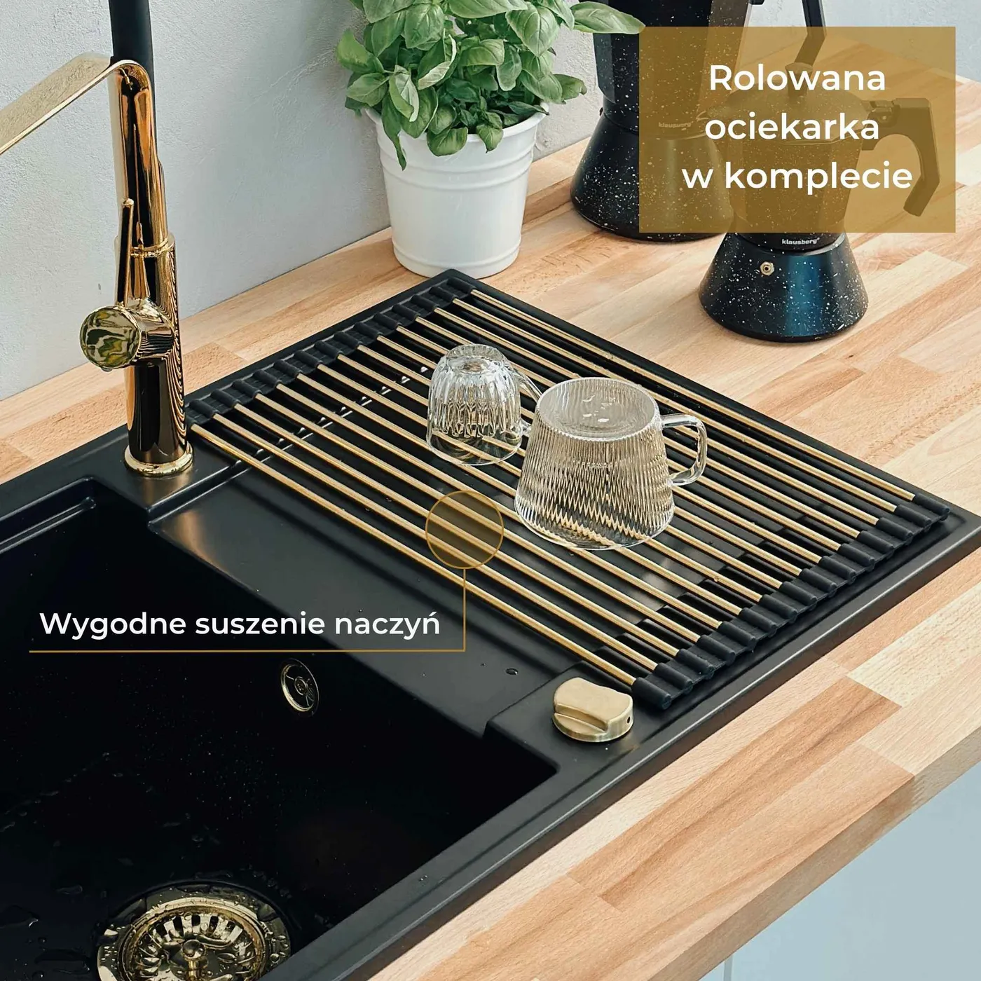 Mata rolowana - 15 patyczków, zlew bez ociekacza