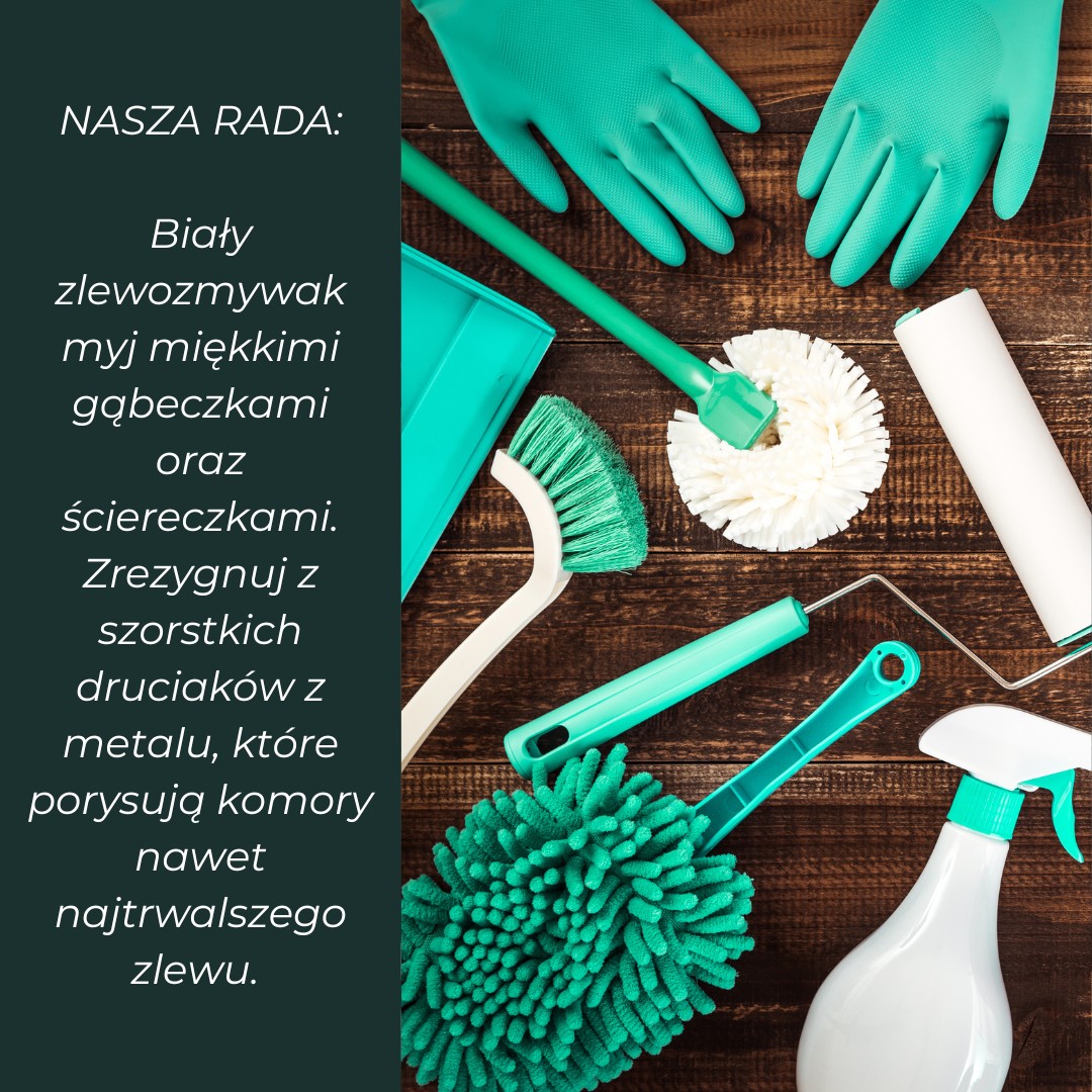 czym myć biały zlew
