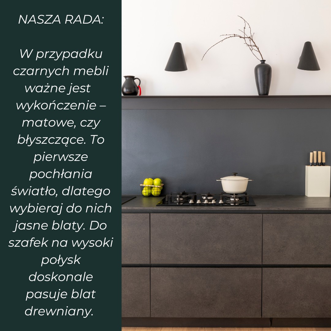 Jaki blat do czarnych mebli