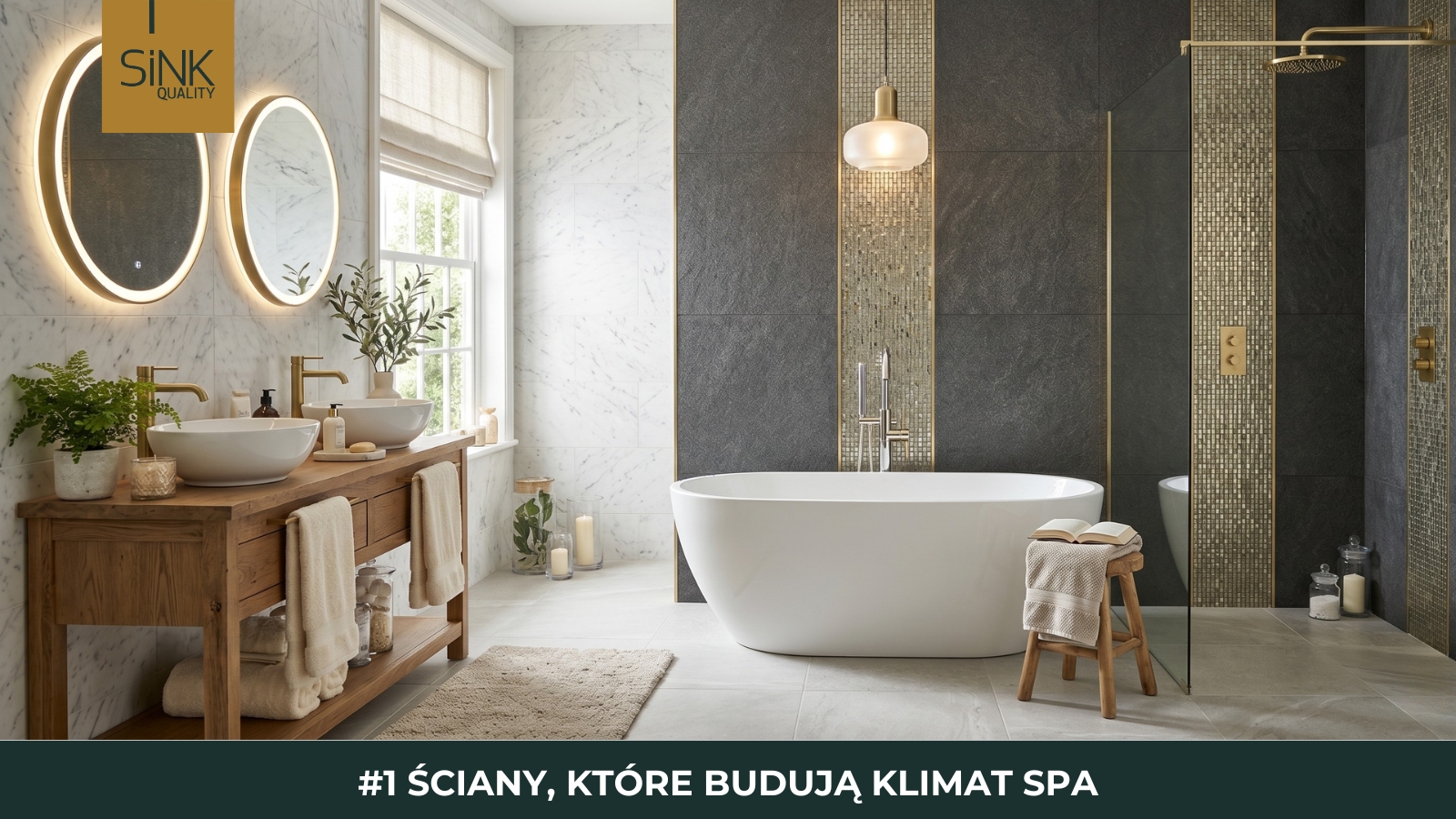 ściany w łazience w stylu spa
