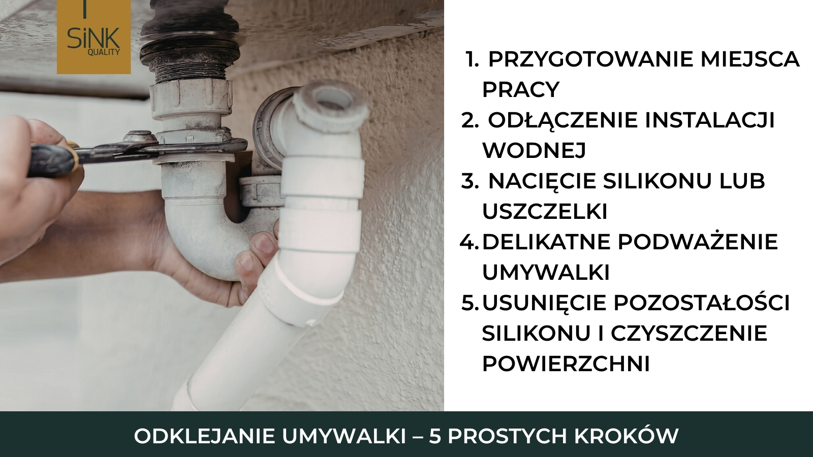 5 kroków odklejenia umywalki od blatu