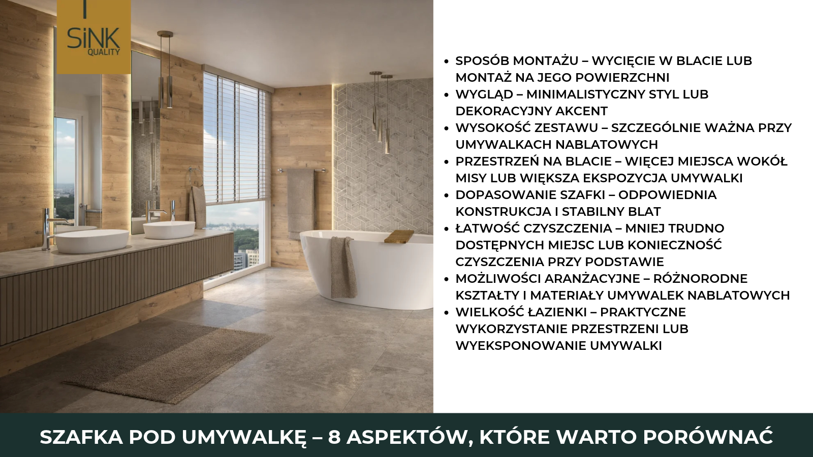 8 aspektów, które mają znaczenie przy wyborze umywalki
