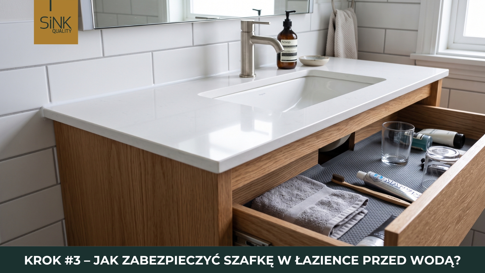 Krok 3 jak dbać o szafkę łazienkową