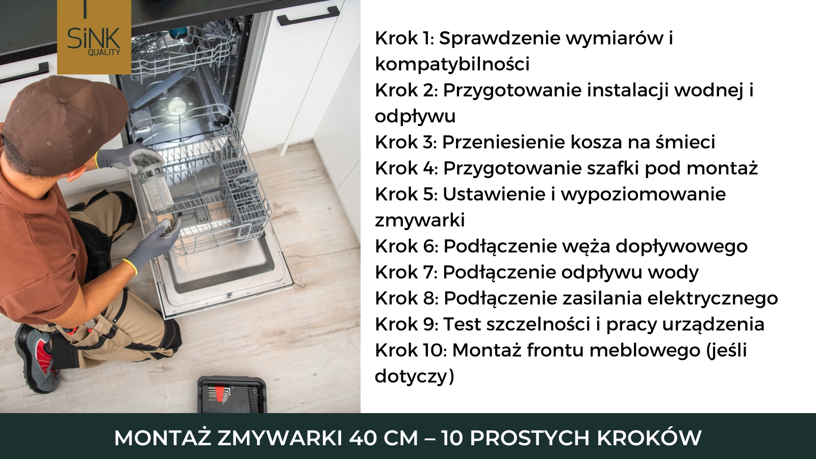 Montaż zmywarki 40cm