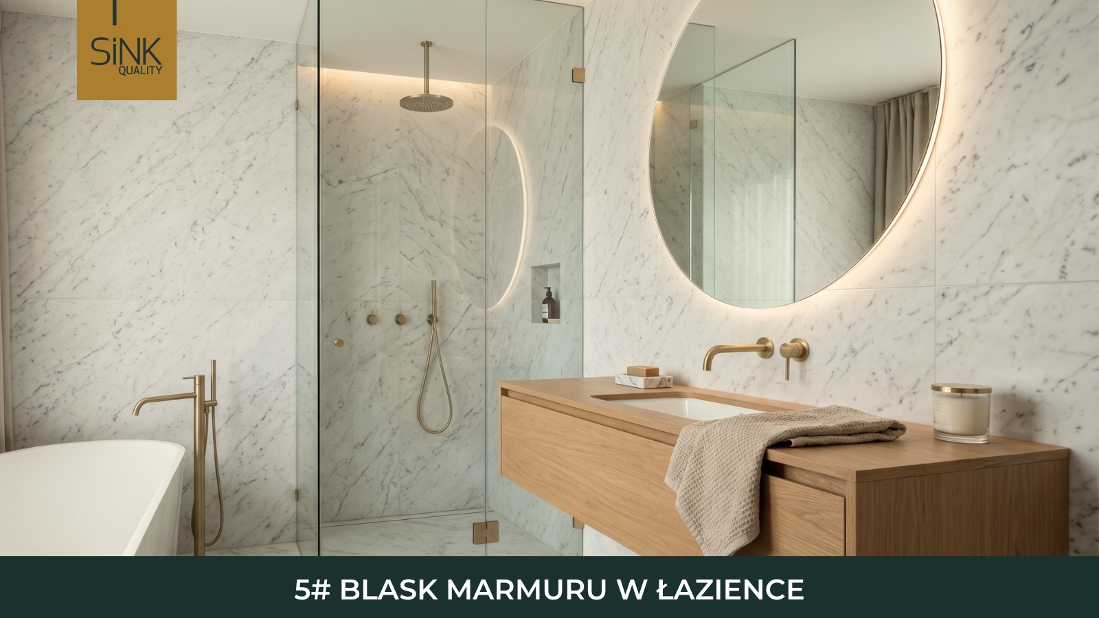 blask marmuru w łazience