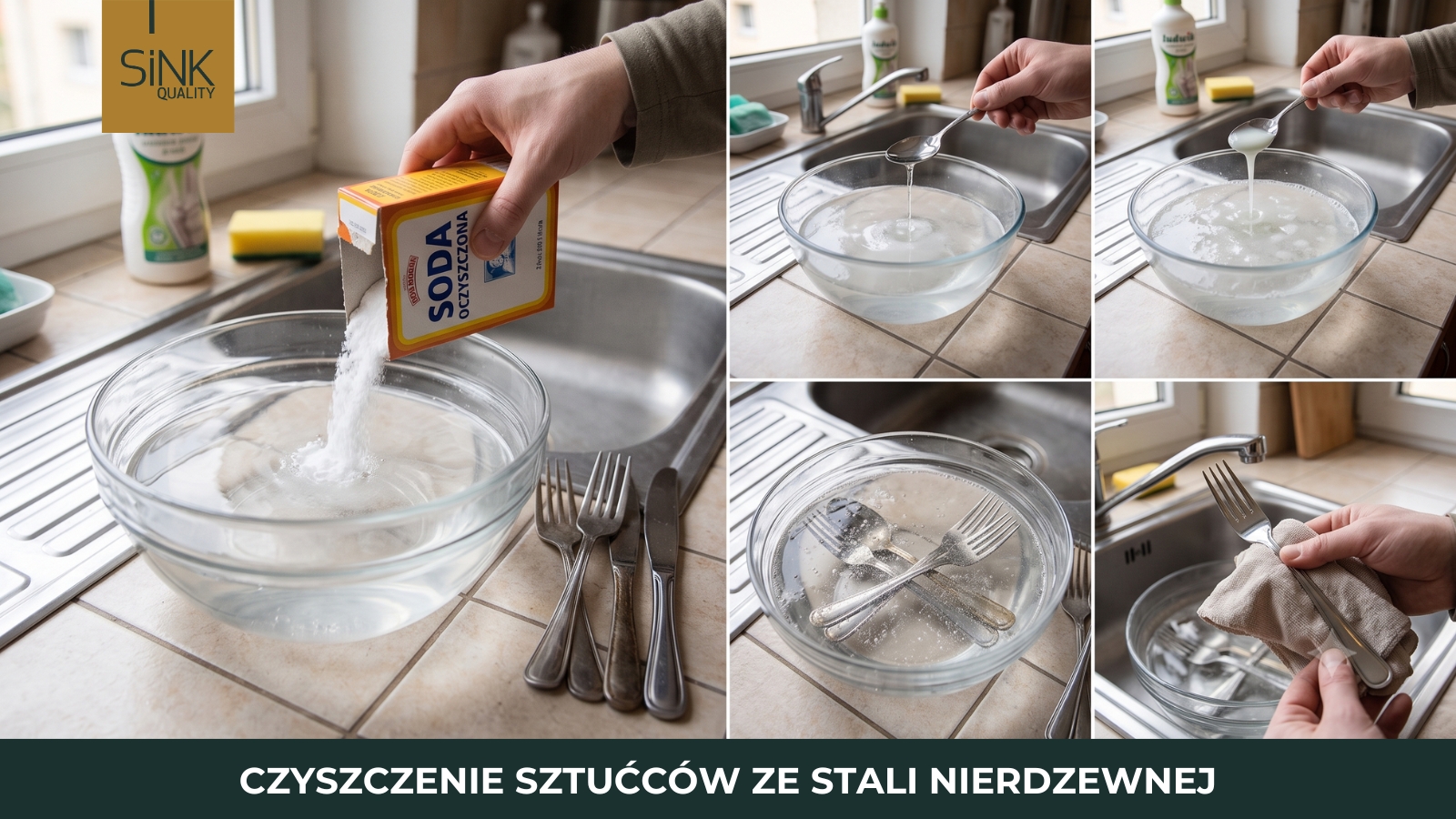 czyszczenie sztućców ze stali nierdzewnej