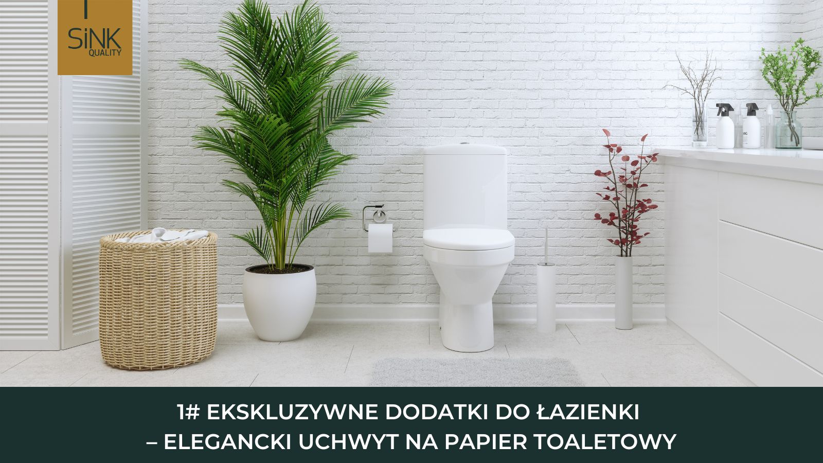 Elegancki metalowy uchwyt na papier toaletowy w nowoczesnej łazience