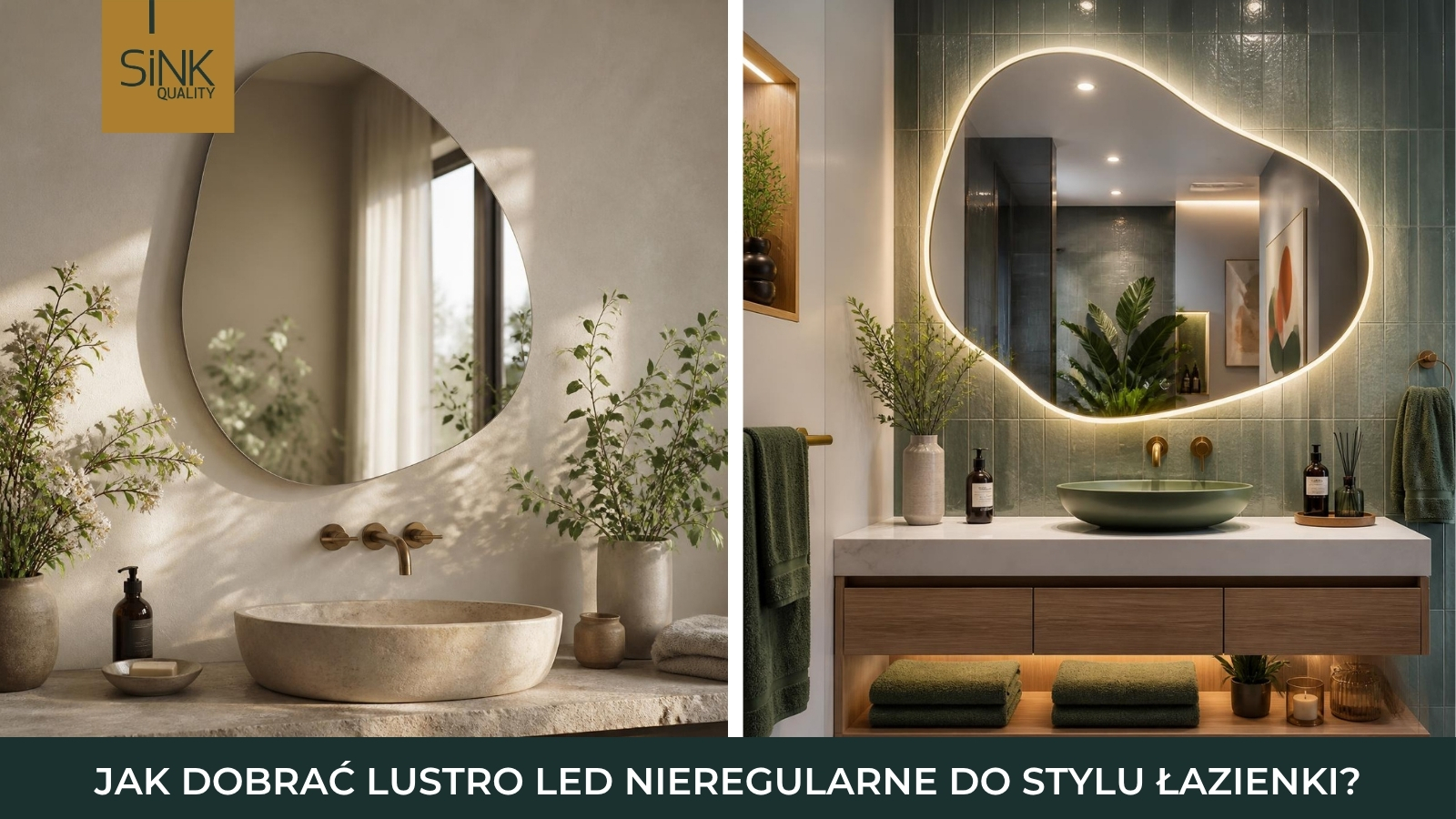 jak dobrać lustro o nieregularnym kształcie do łazienki