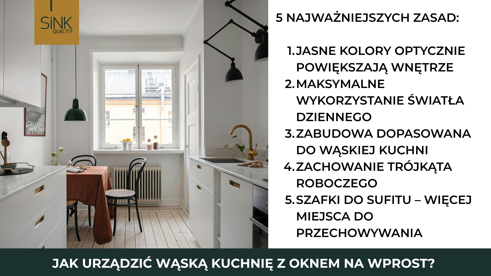 jak urządzić kuchnię z oknem na wprost