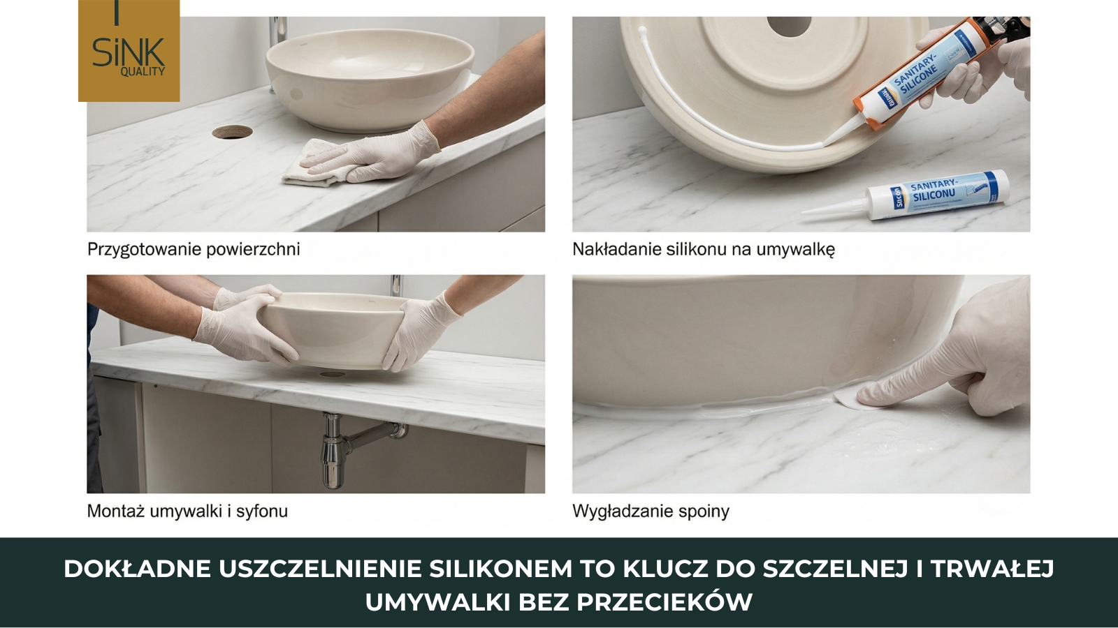 jak uszczelnić umywalkę silikonem