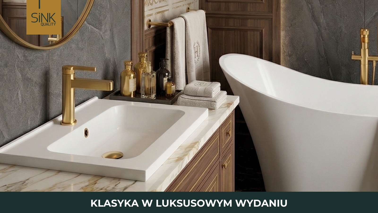 klasyczna łazienka ze zestawem umywalkowym