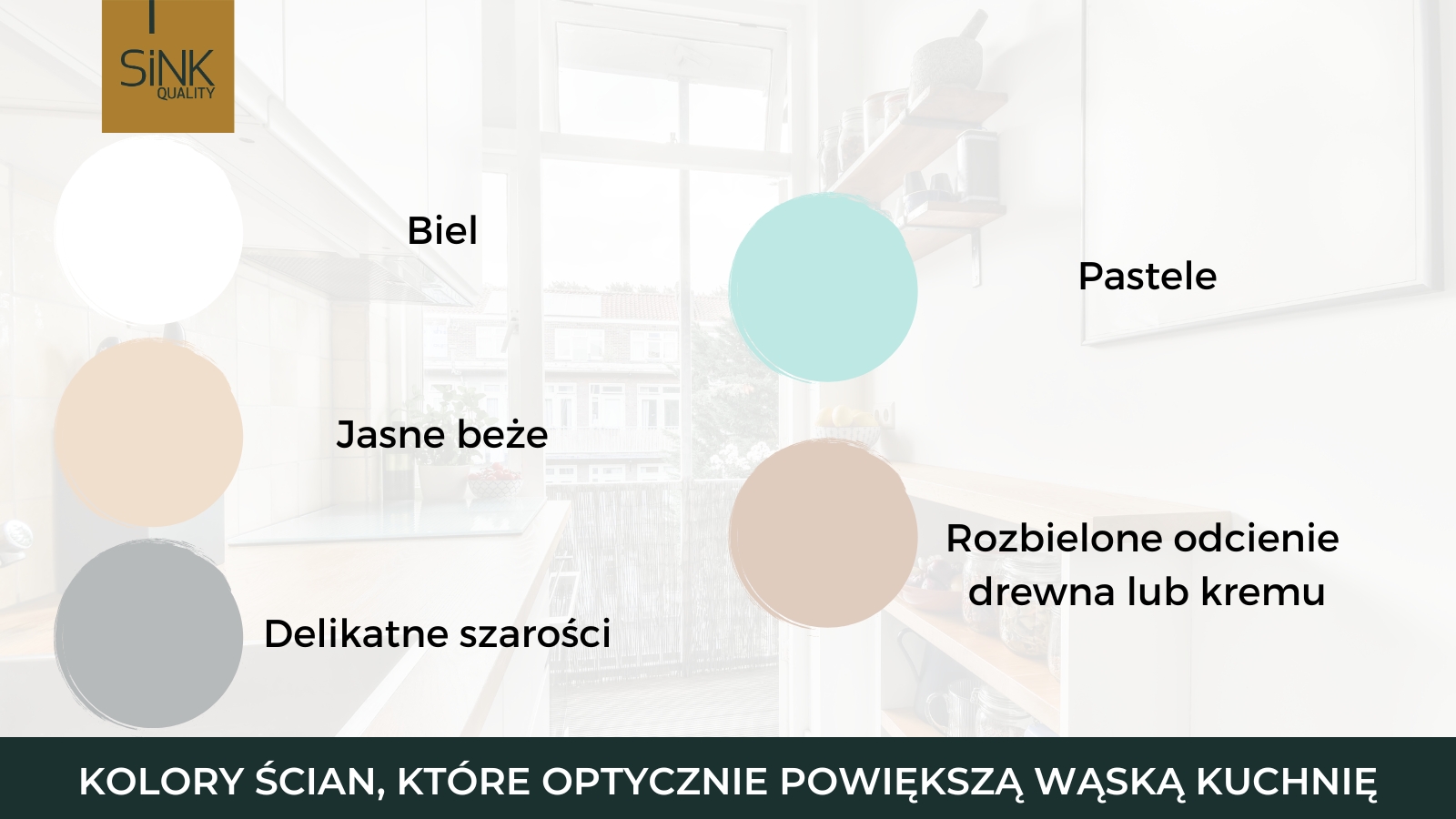 kolory ścian w kuchni z oknem na wprost