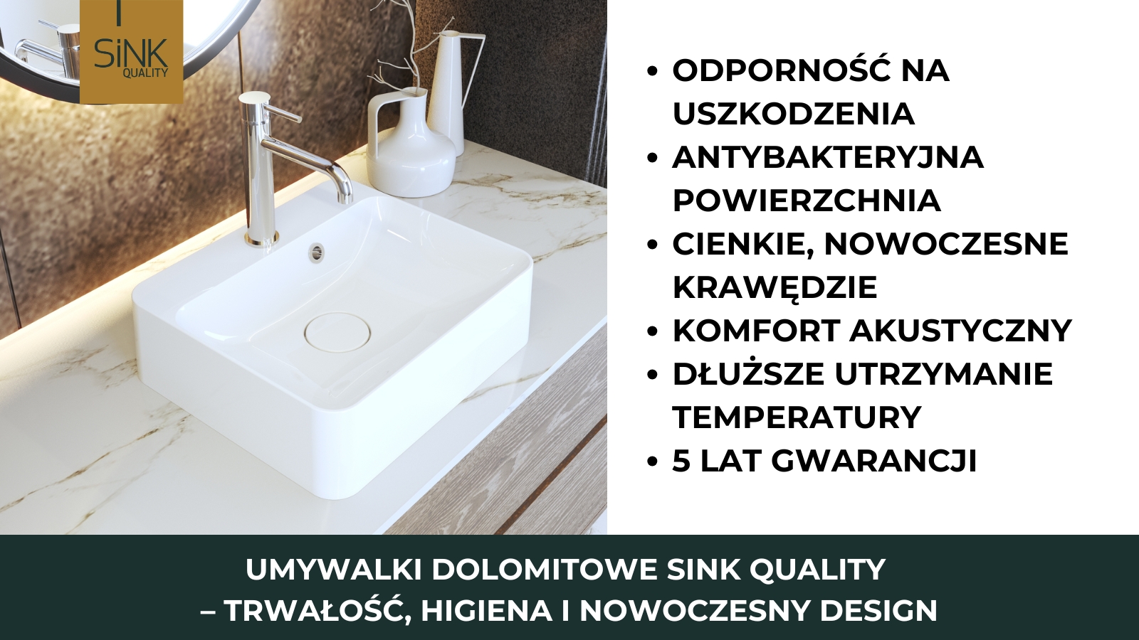 kwadratowa umywalka dolomitowa