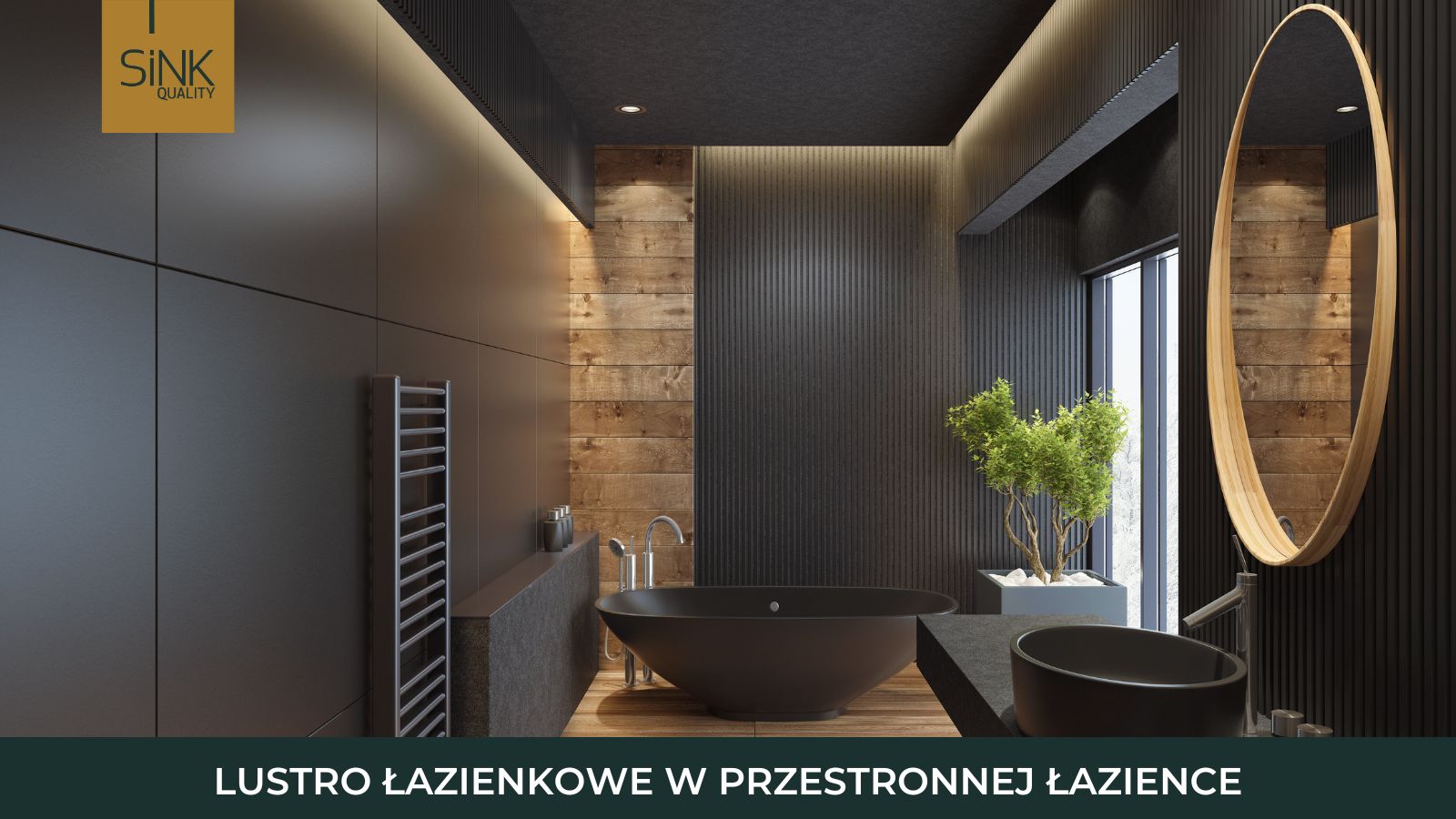 Lustro panoramiczne w dużym salonie kąpielowym