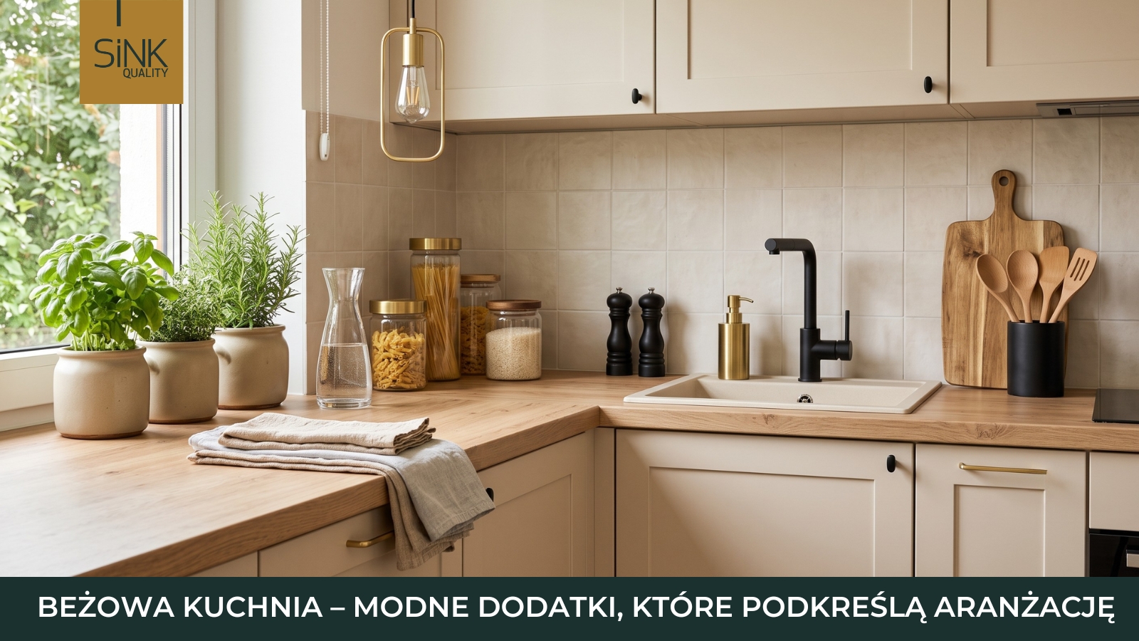 modne dodatki do beżowej kuchni
