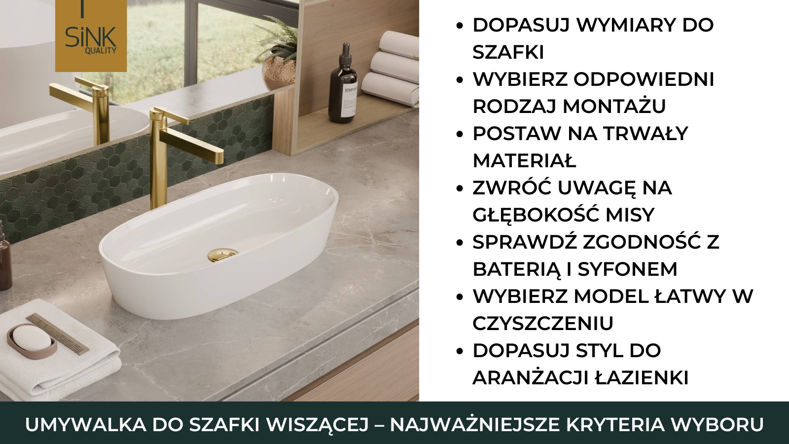 na co zwrócić uwagę wybierając umywalkę do wiszącej szafki łazienkowej
