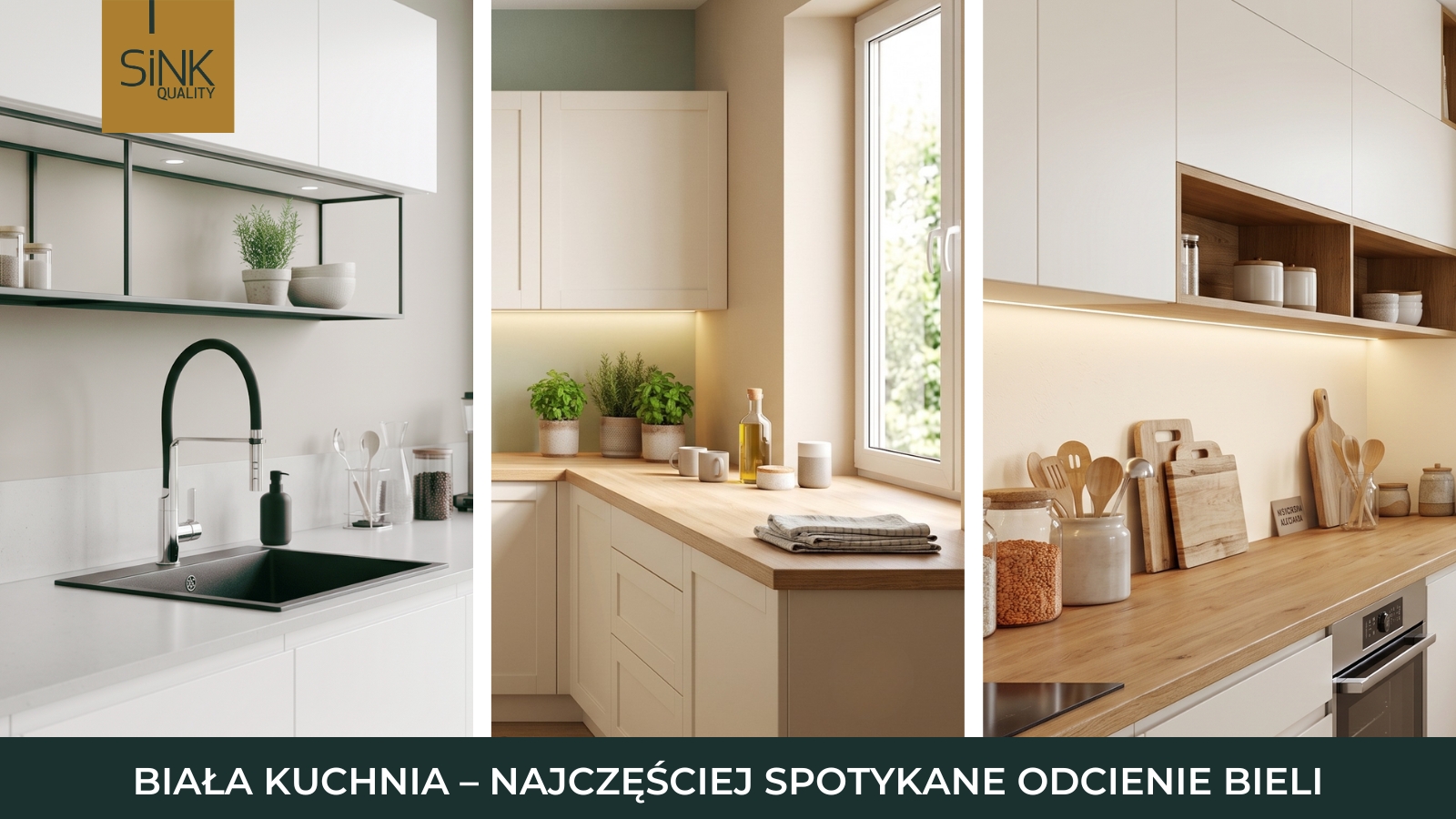 najczęściej spotkanie odcienia bieli w kuchni