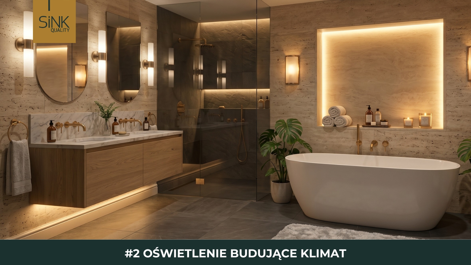 oświetlenie w łazience w stylu spa