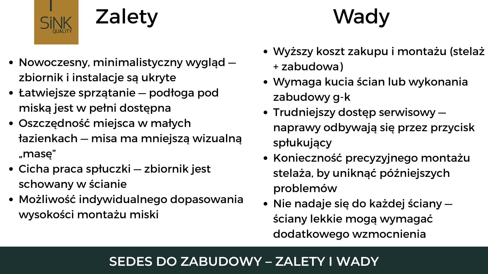 sedes do zabudowy - zalety i wady