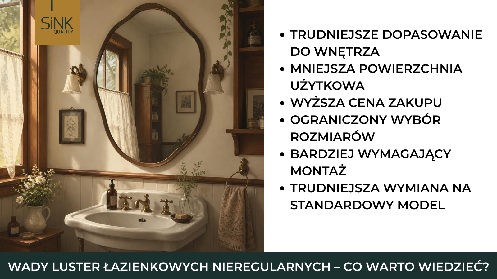 wady luster o nieregularnych kształtach