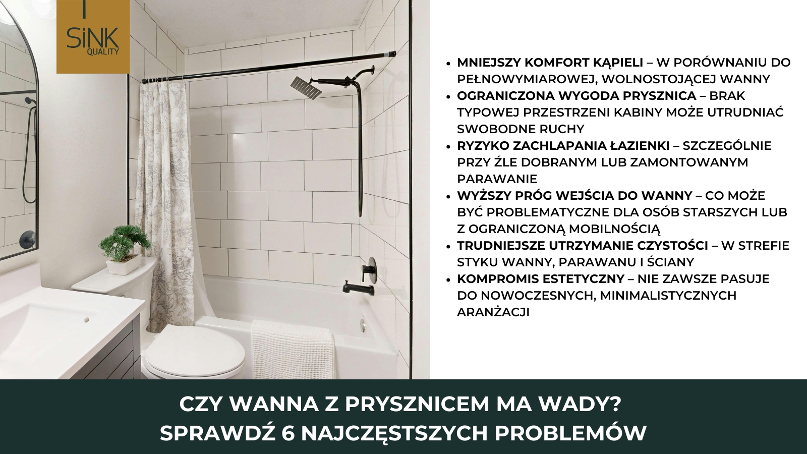wady prysznica z wanna