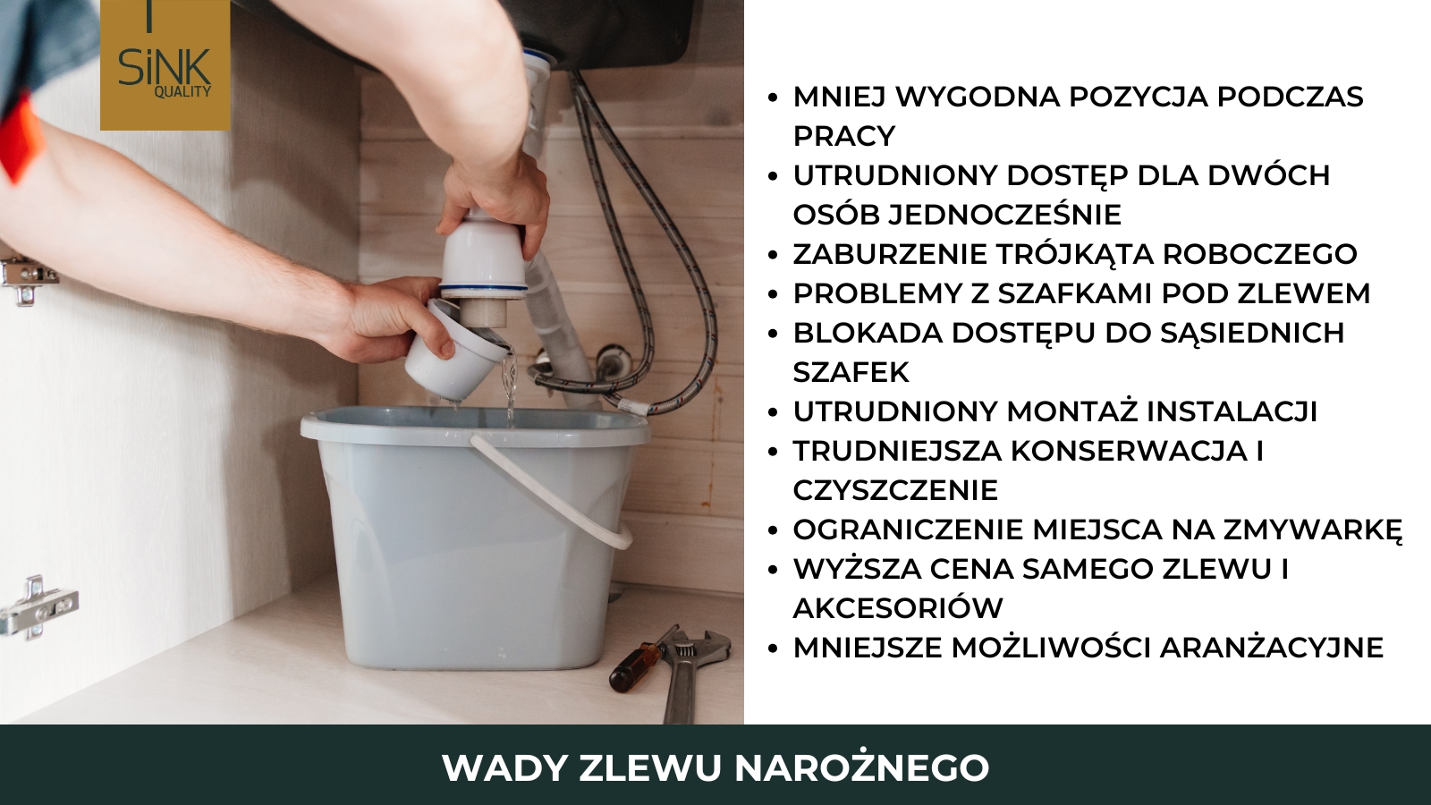 wady zlewu narożnego - ergonomia i montaż