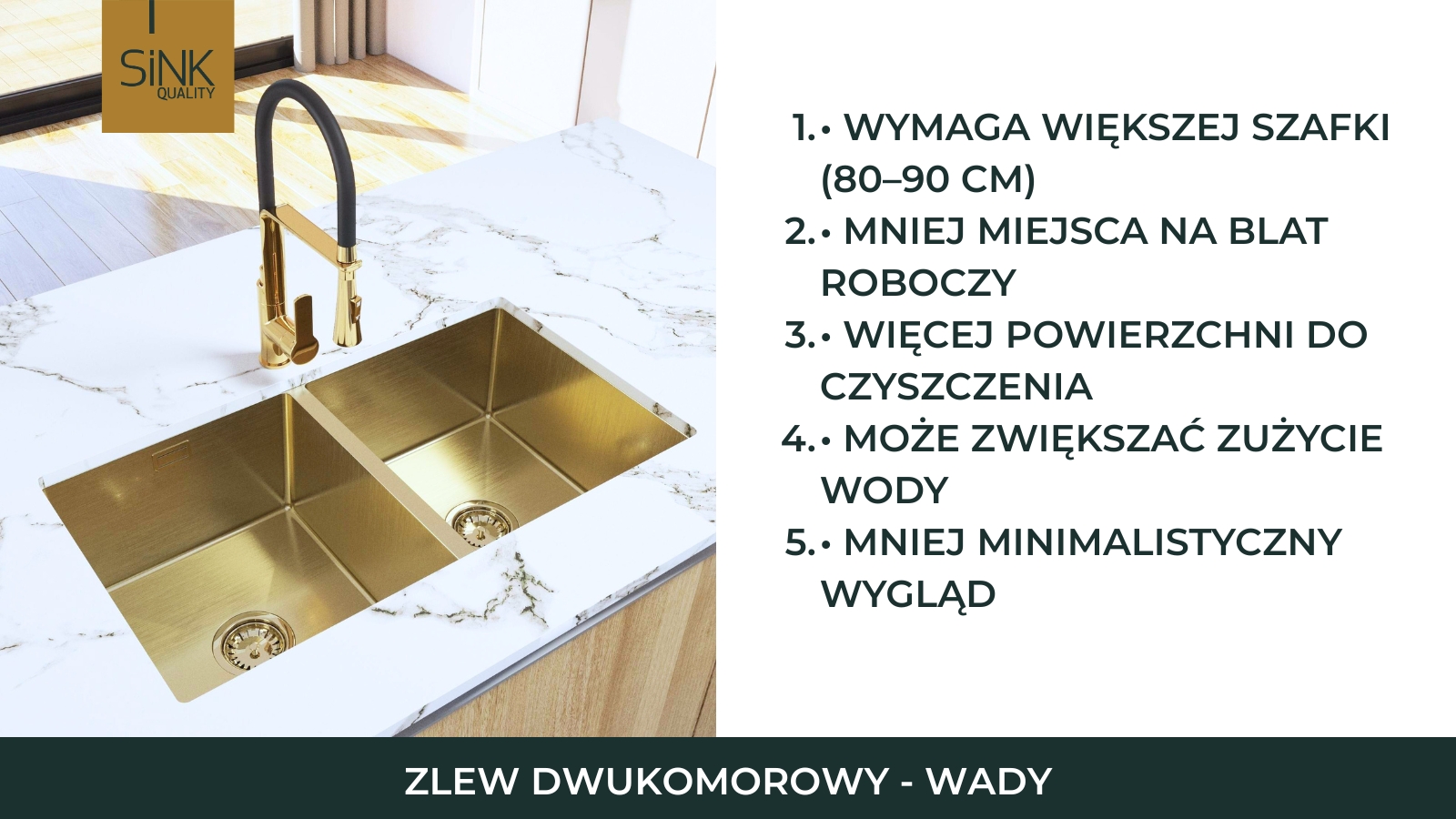 wady zlewu dwukomorowego