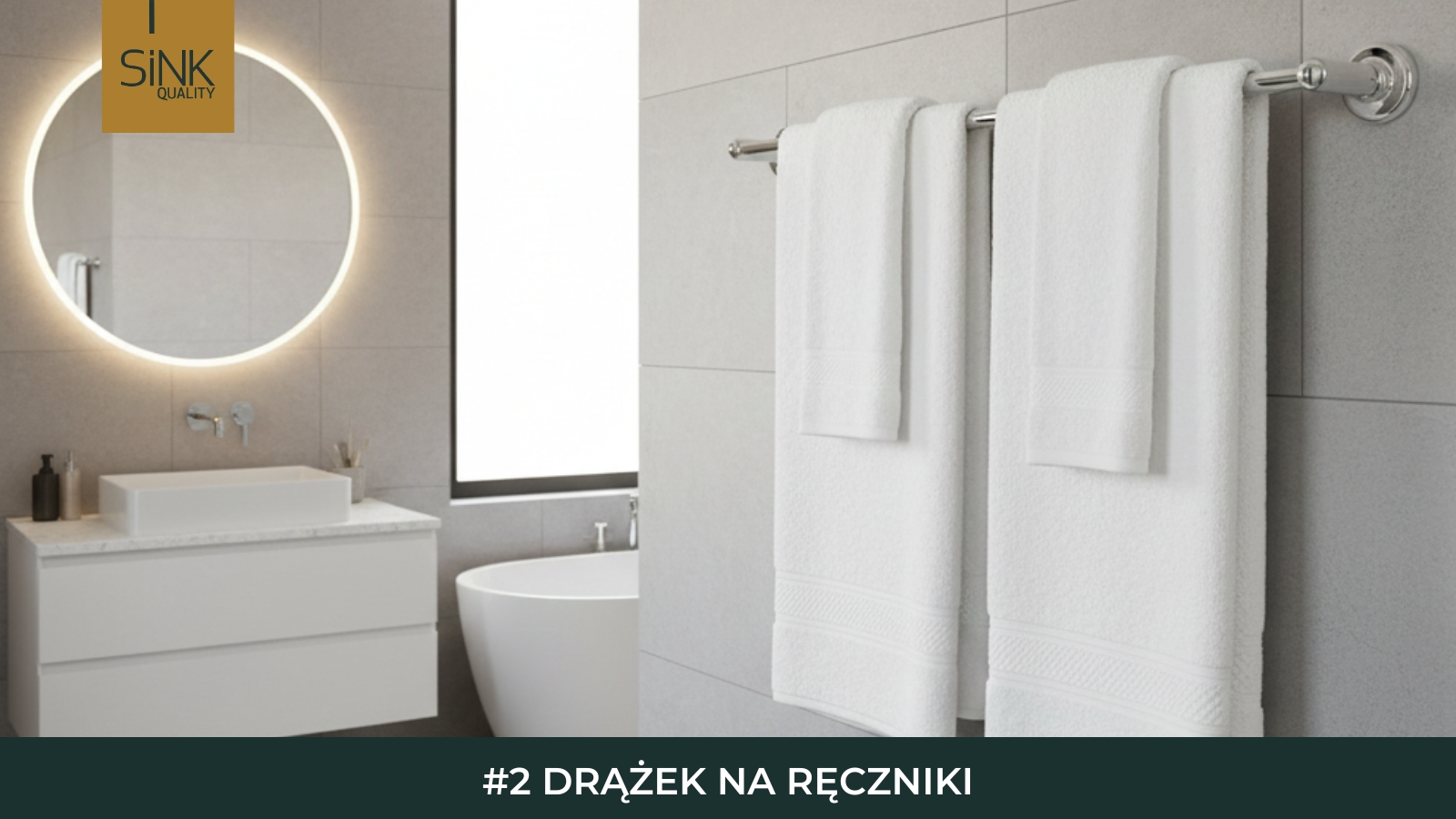 wieszaki na ręczniki w formie drążka