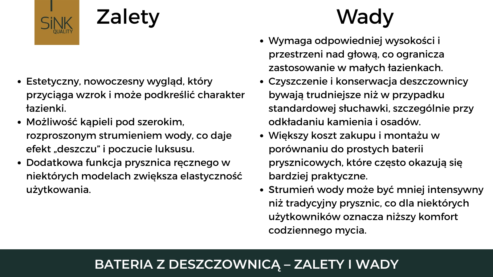 zalety i wady baterii z deszczownica
