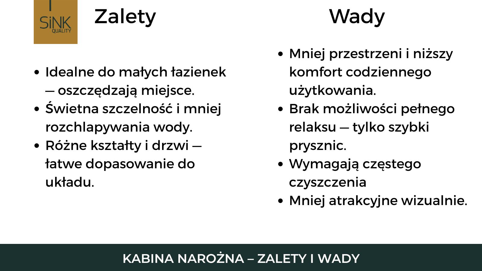 zalety i wady kabiny narożnej