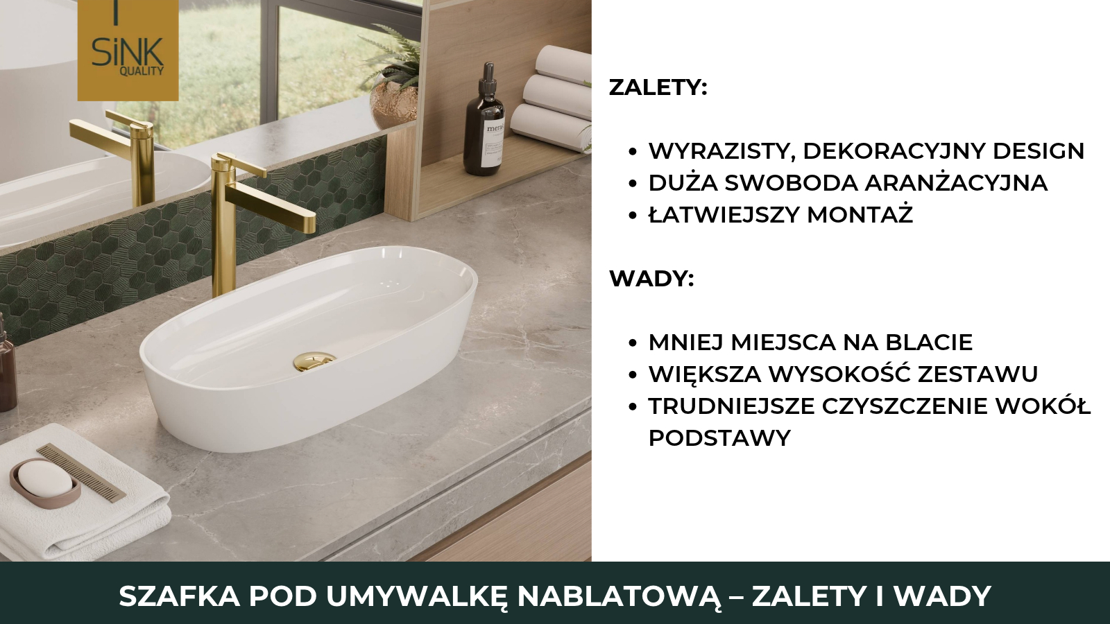 zalety i wady szafki nablatowej pod umywalkę