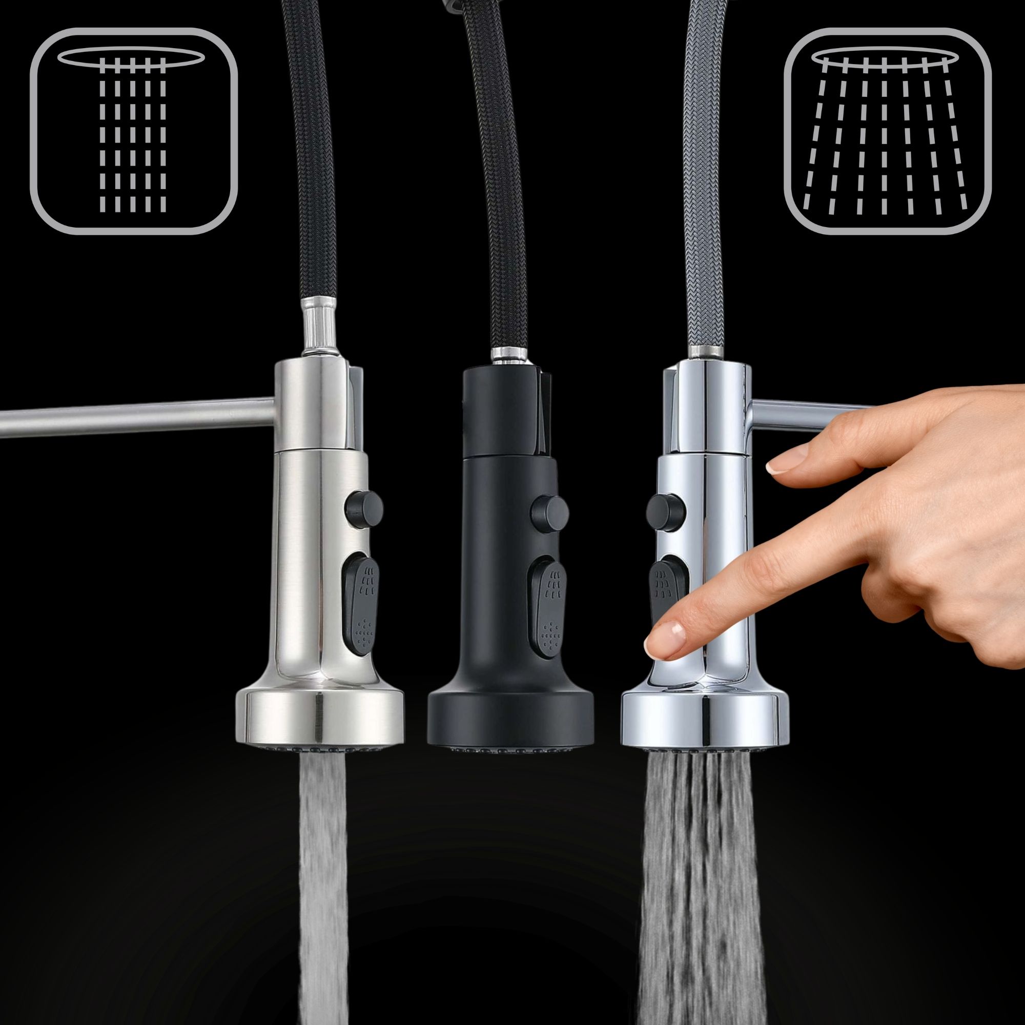 Kran kuchenny z dwufunkcyjną słuchawką Ama