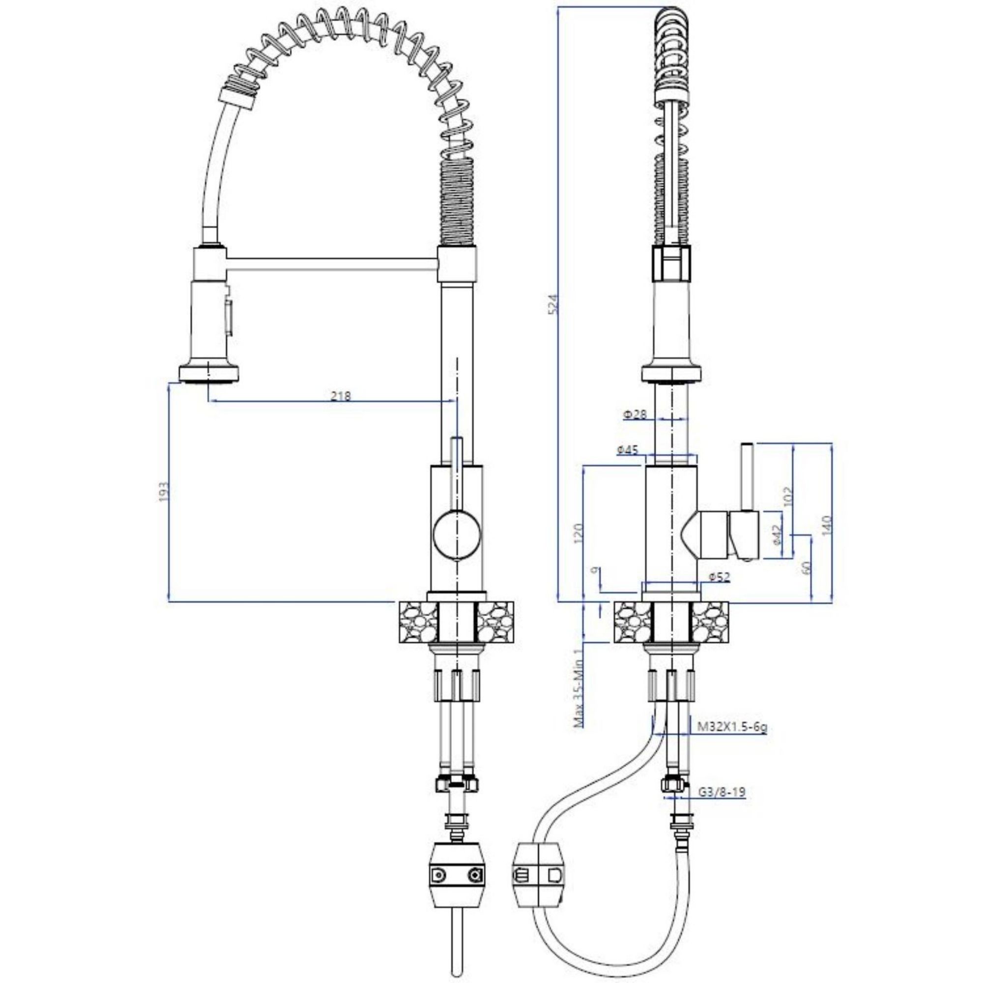 Rysunek techniczny baterii Ama