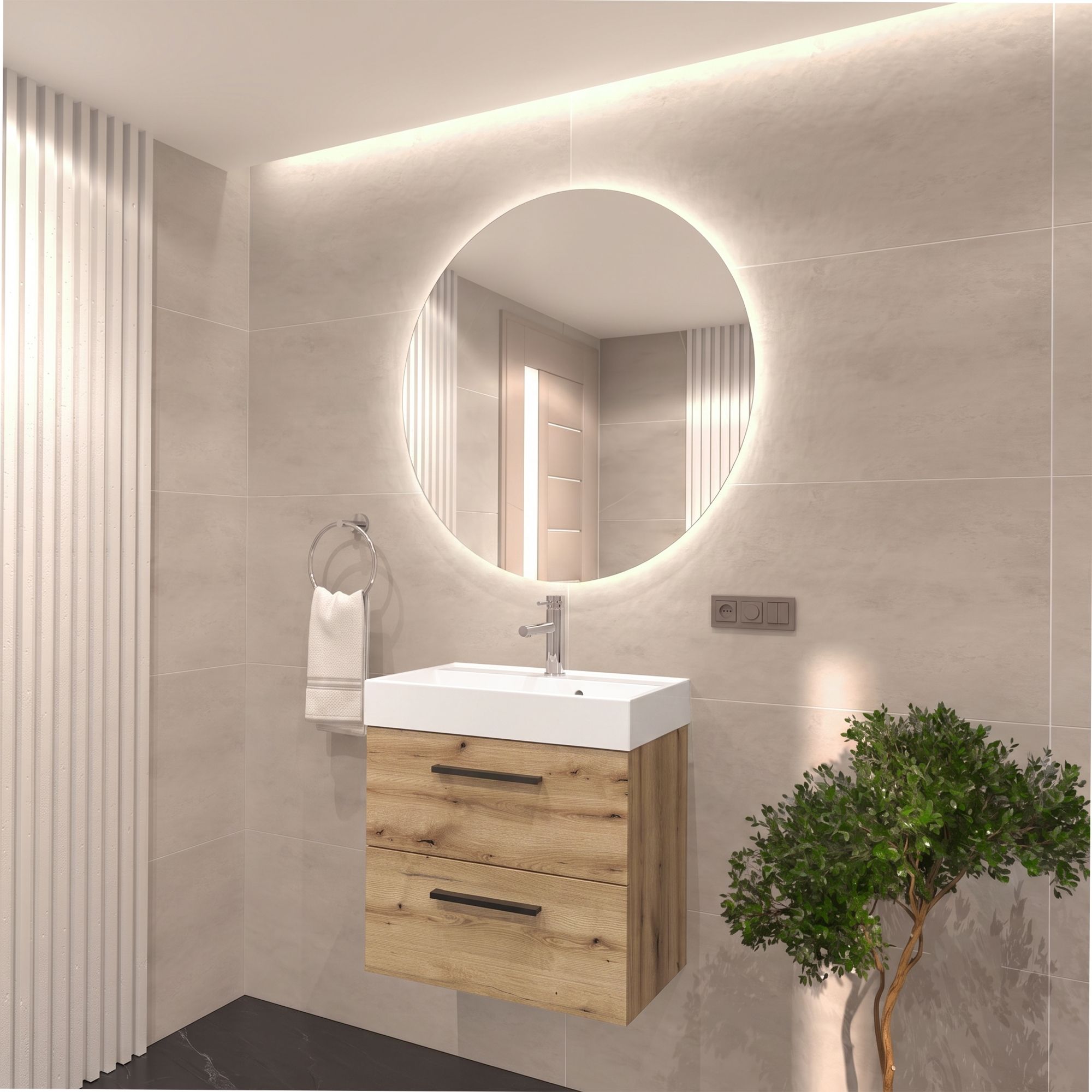 Szafka Aura 50 z umywalką Nadia 50 Sink Quality - wizualizacja