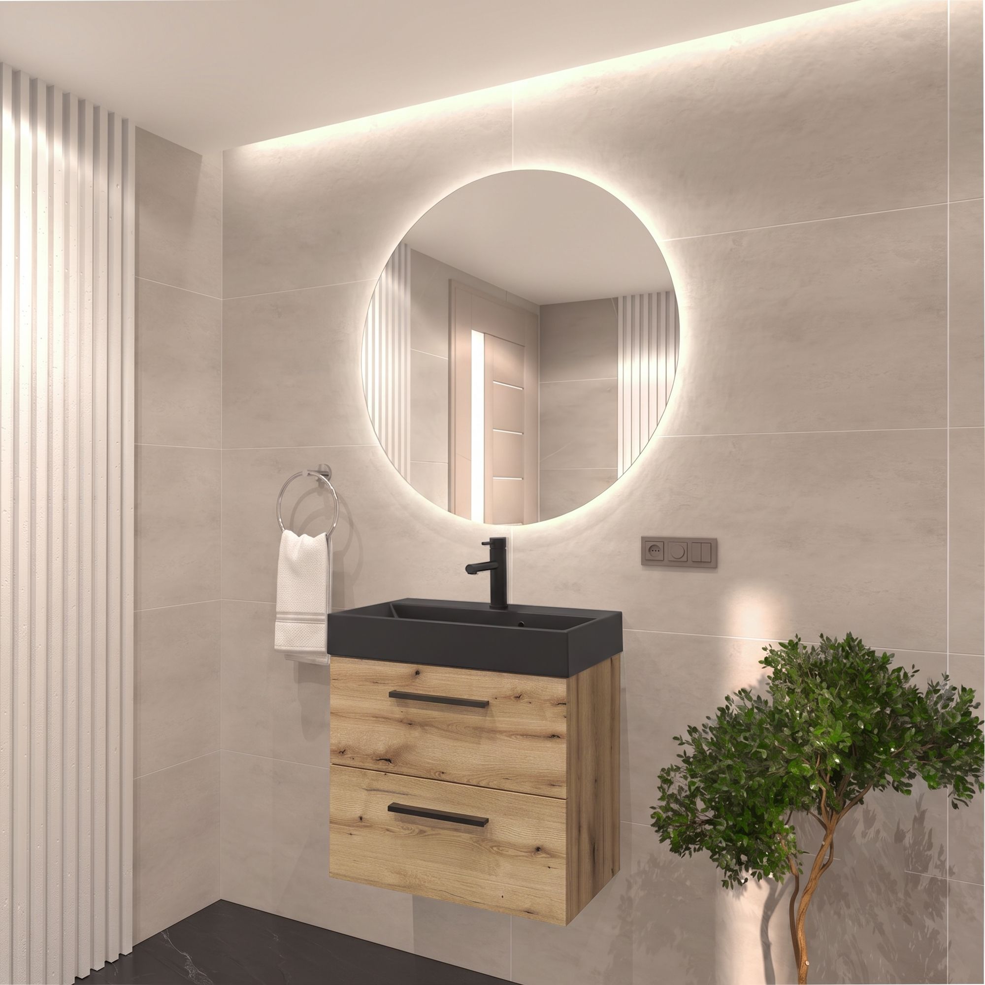 Szafka Aura 50 z umywalką Nadia 50 Sink Quality - wizualizacja