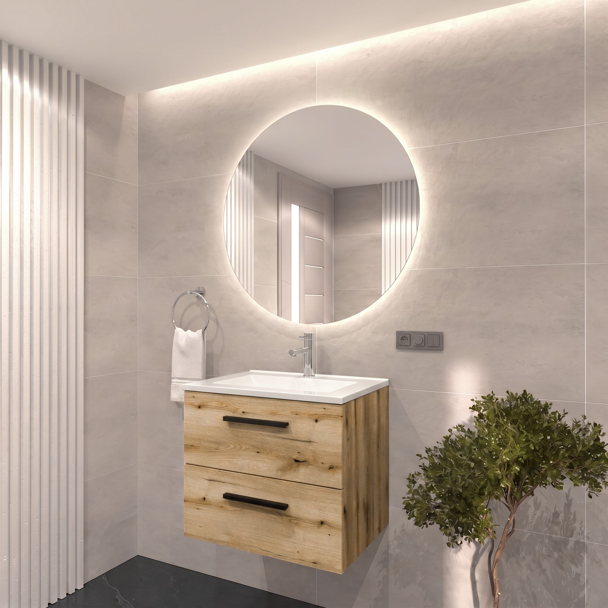 Szafka Gaia 60 z umywalką Inka 60 Sink Quality - wizualizacja