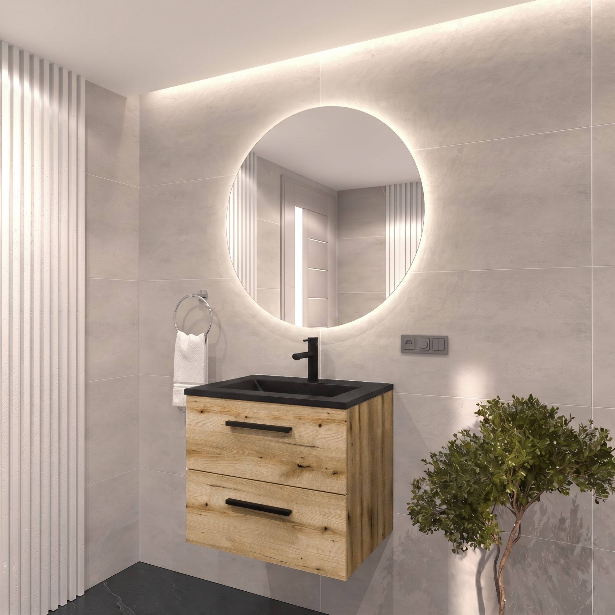 Szafka Gaia 60 z umywalką Inka 60 Sink Quality - wizualizacja
